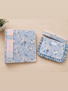 LoveShackFancy Everblooming Rosettes Binder and Flat Zip Pencil Case